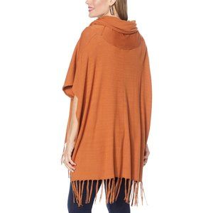 Colleen Lopez Convertible Cowl-Neck Sweater Poncho 767-767 XS  Ochre